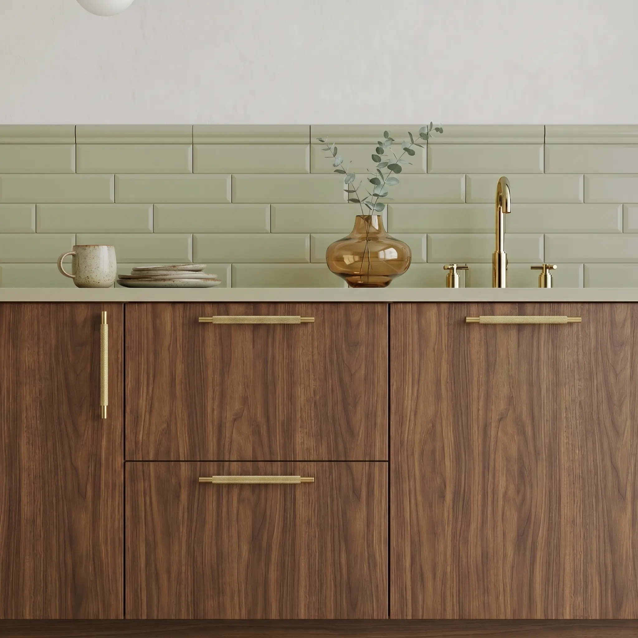 walnut kitchen cabinets